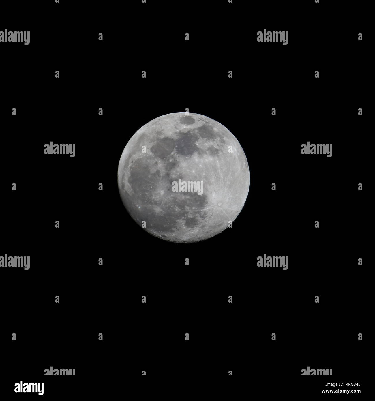 Full moon on night sky Stock Photo