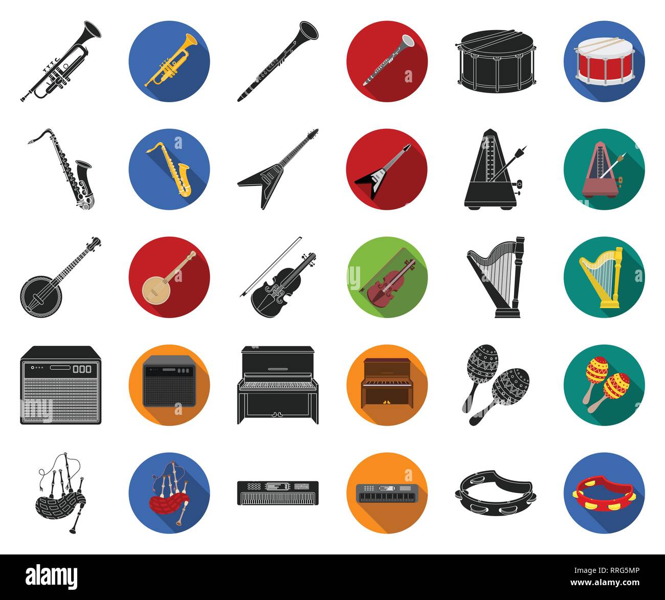 amplifier,art,bagpipes,banjo,black,flat,collection,design,drum,electric ...