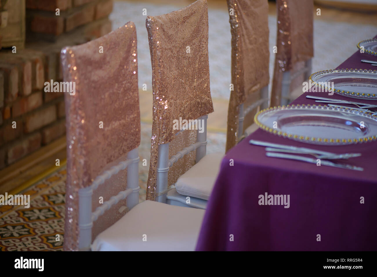 Sitting arrangement at a fine dining restaurant or event featuring