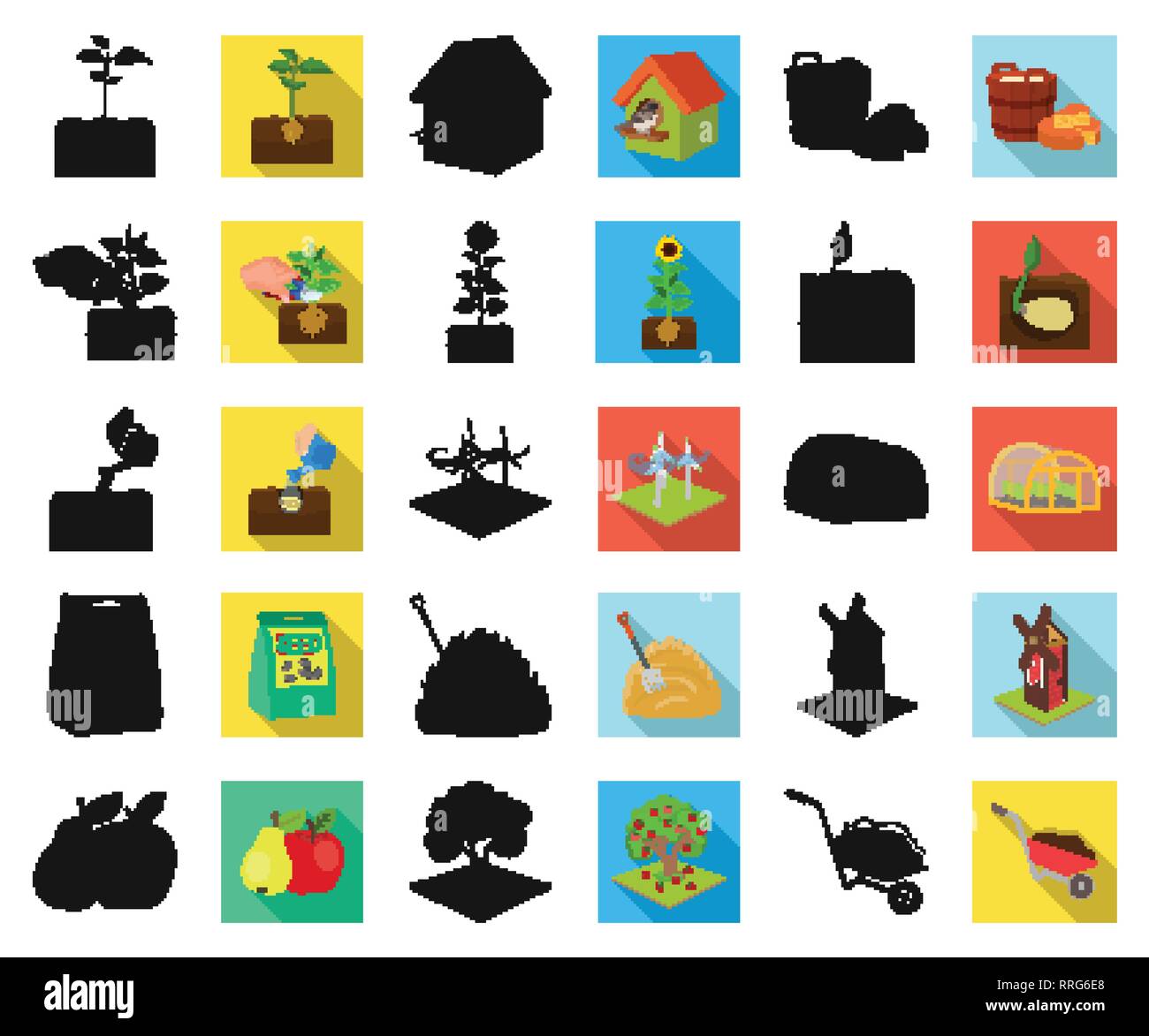 Farm and agriculture black,flat icons in set collection for design ...