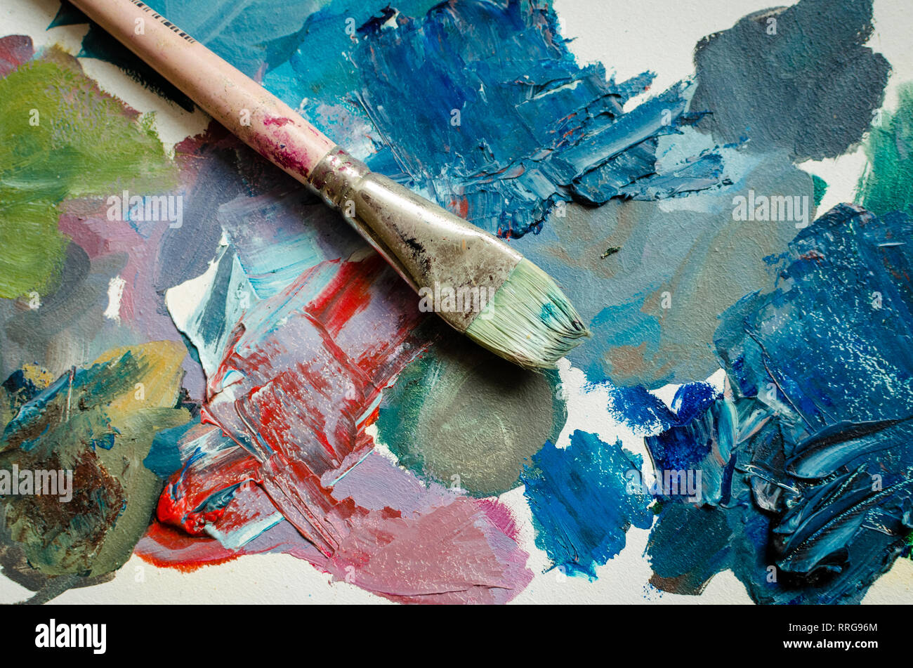 Equipment for painting, watercolor, Palette , paintbrush , mixing palette  Stock Photo - Alamy