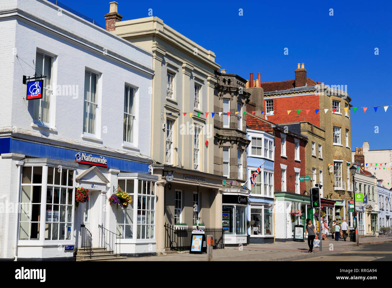 High Street, Lymington Town, Hampshire, England, United Kingdom, Europe Stock Photo