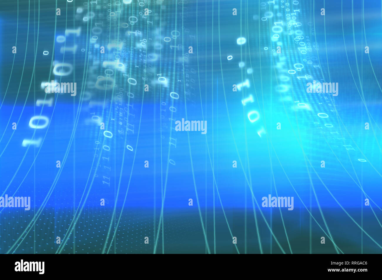 Digital data strings with binary codes, computer technology background ...