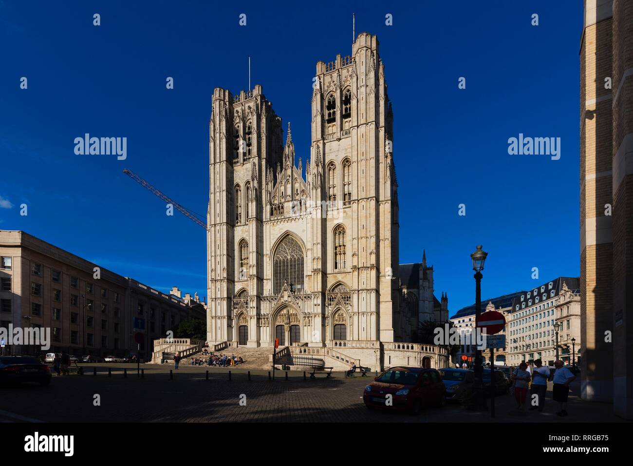 The St. Michel and Gudule Cathedral, Brussels, Belgium, Europe Stock Photo