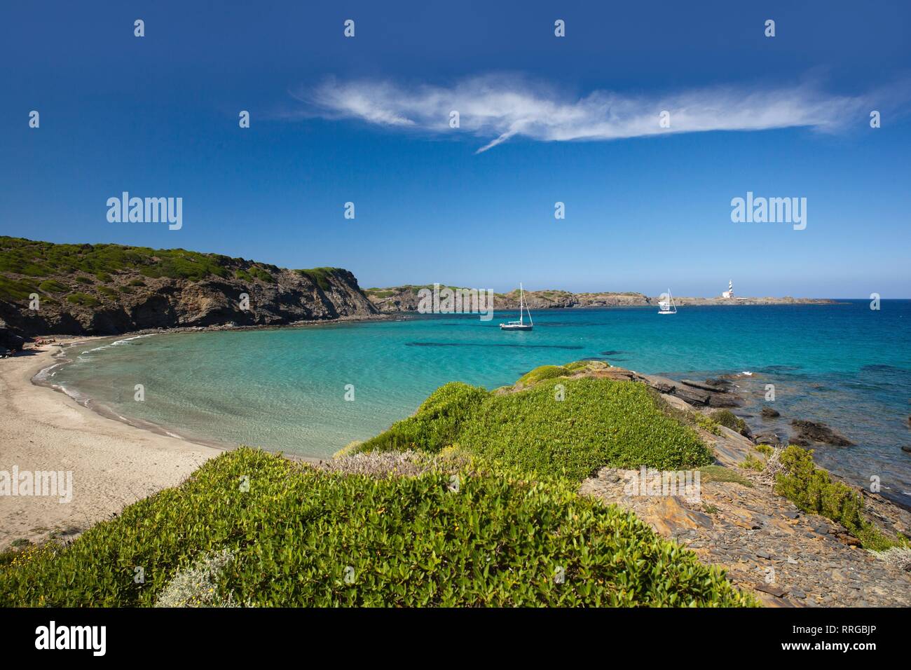 Cala Tortuga Beach, Minorca, Balearic Islands, Spain, Mediterranean, Europe Stock Photo