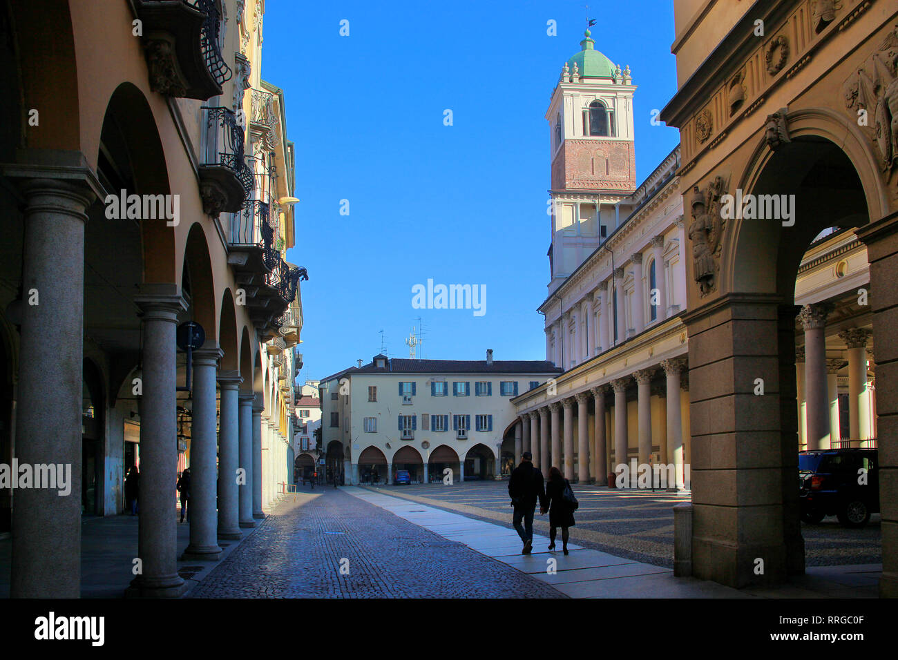Piazza della Repubblica, Novara, Piedmont, Italy, Europe Stock Photo