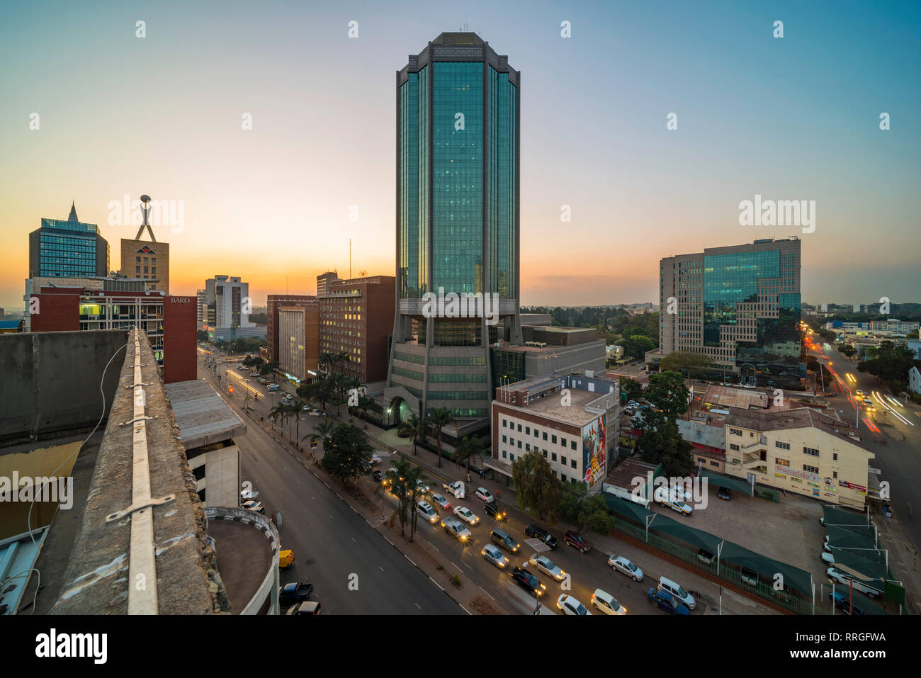 Evening lights in Zimbabwe's capital city Harare Stock Photo Alamy