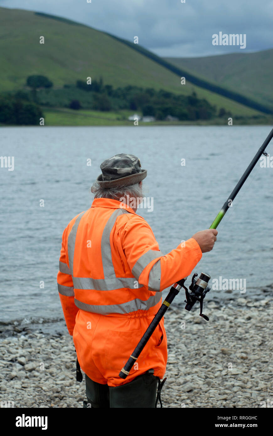 Fishing Tourism: Fisherman in Loch of the Lowes, Scottish Borders,  Scotland, United Kingdom Stock Photo - Alamy