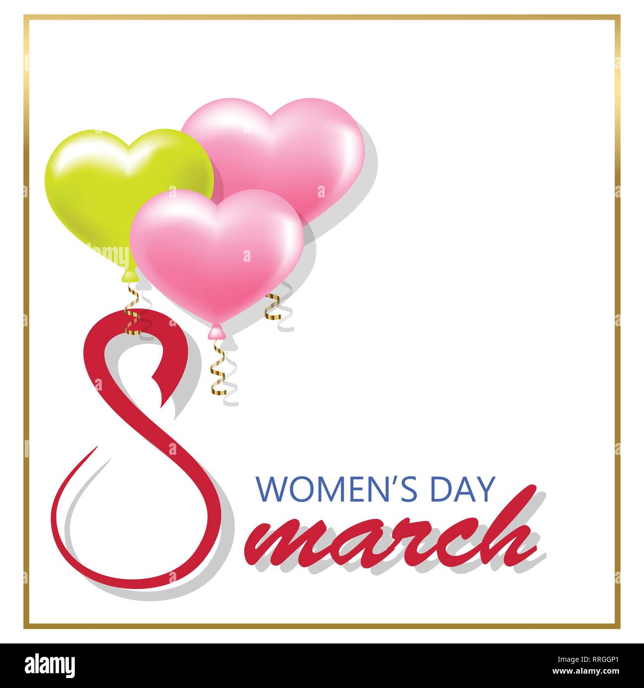 Happy Women's Day banner on a white background vector illustration Stock Vector