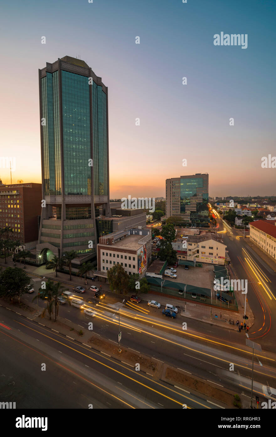 Evening lights in Zimbabwe's capital city Harare Stock Photo Alamy