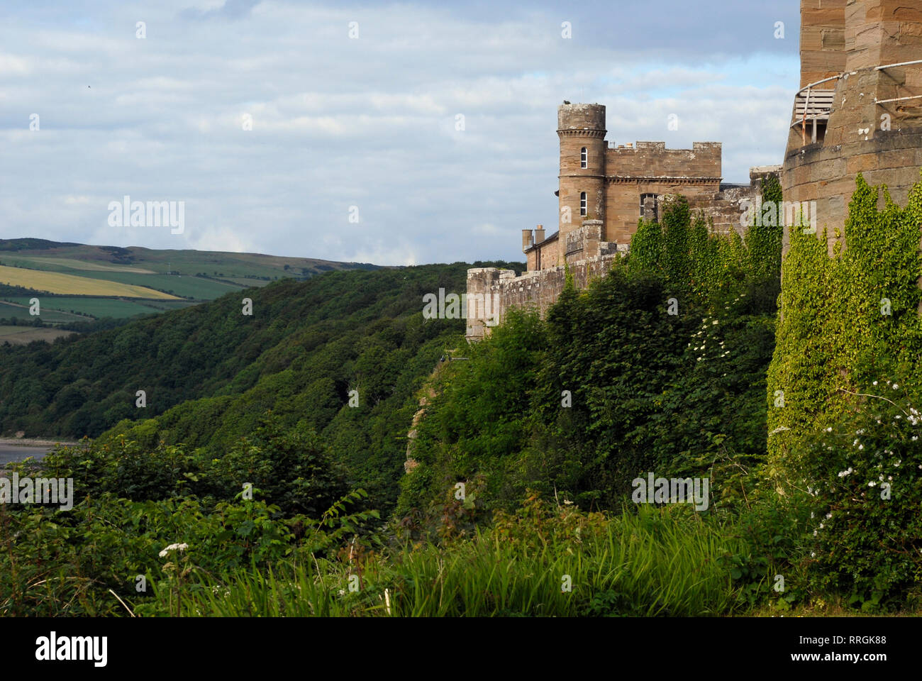 Cultural tourism: panoramic view of the Majestic Culzean Castle, Ayrshire, Scotland, United Kingdom Stock Photo