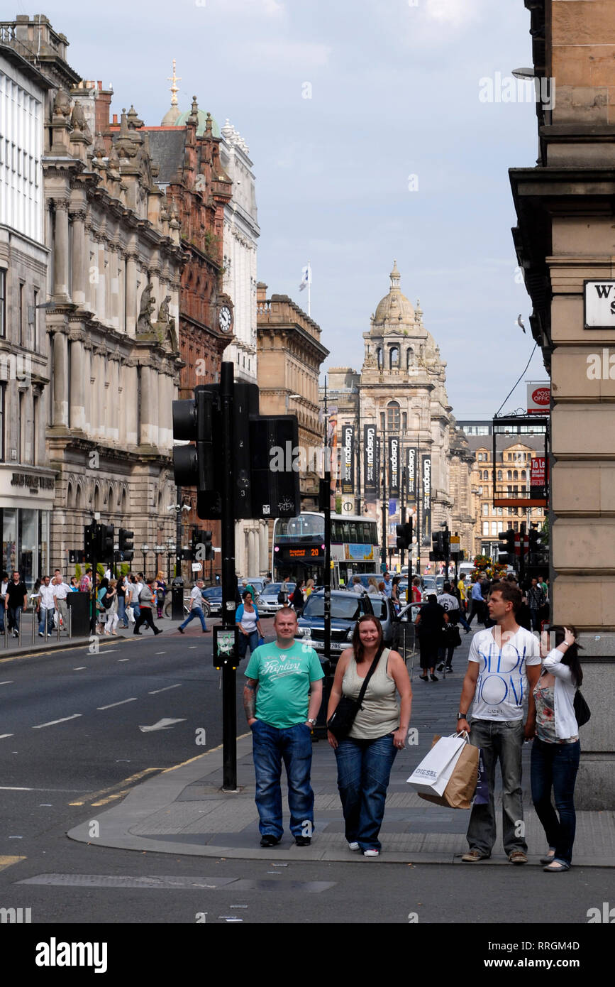 Tourism St. Vincent Street and West Nile Street corner, Glasgow