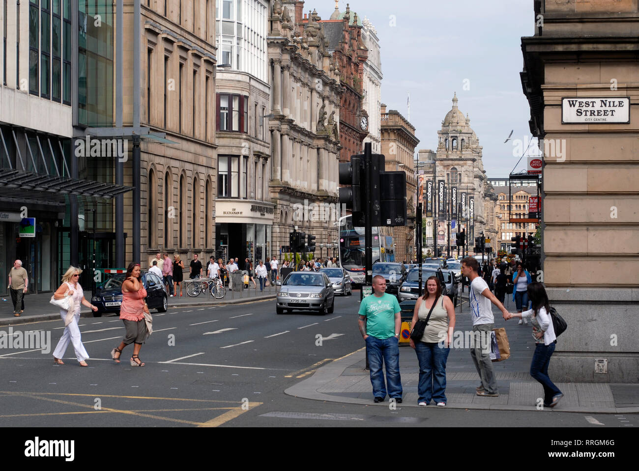 Tourism St. Vincent Street and West Nile Street corner, Glasgow
