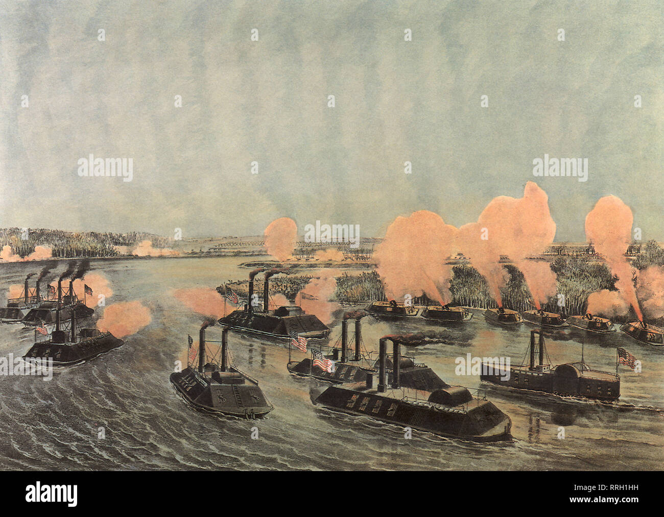 Bombardment and Capture of Island 'Number Ten'. Stock Photo