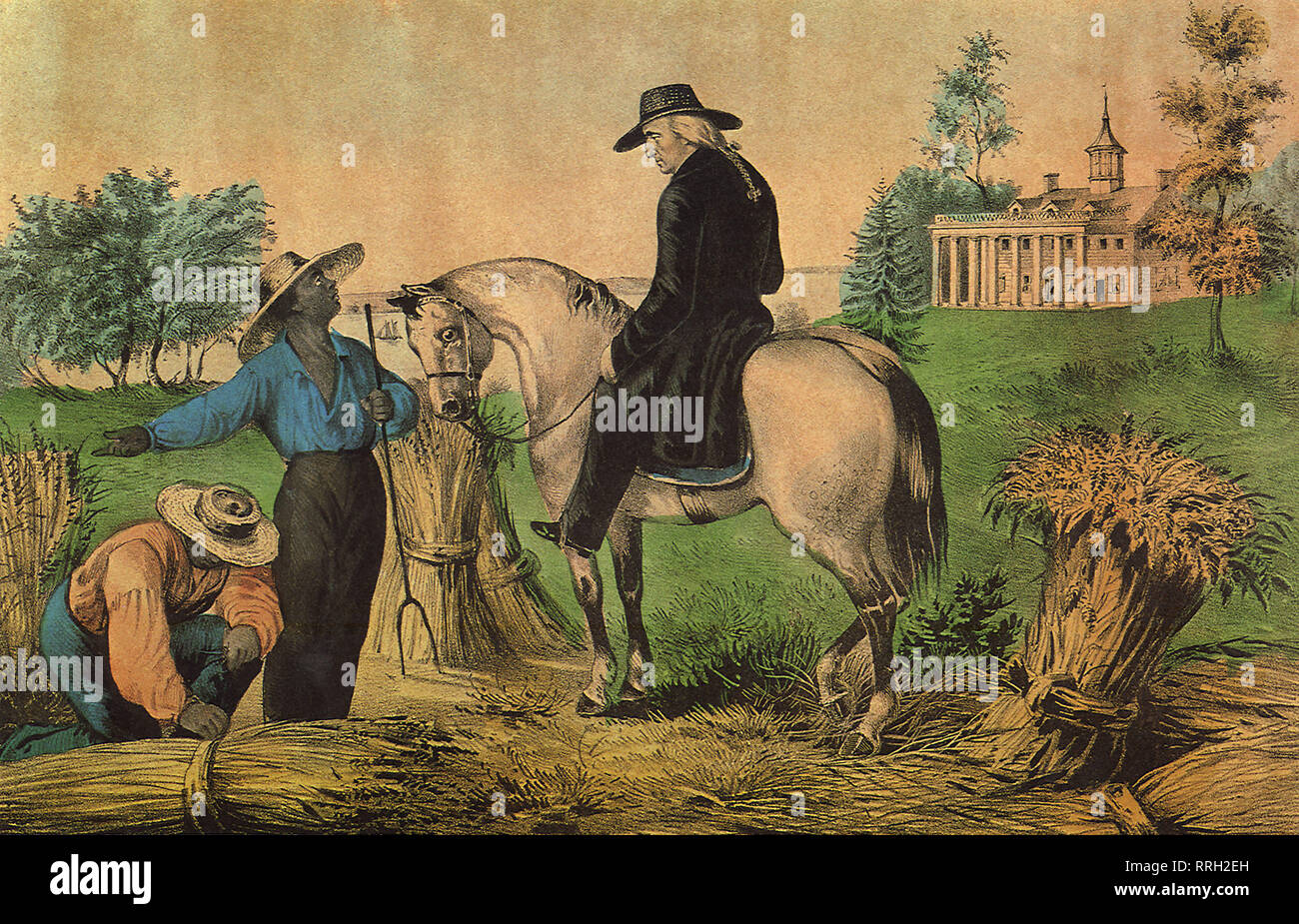 Washington at Mount Vernon 1797. Stock Photo