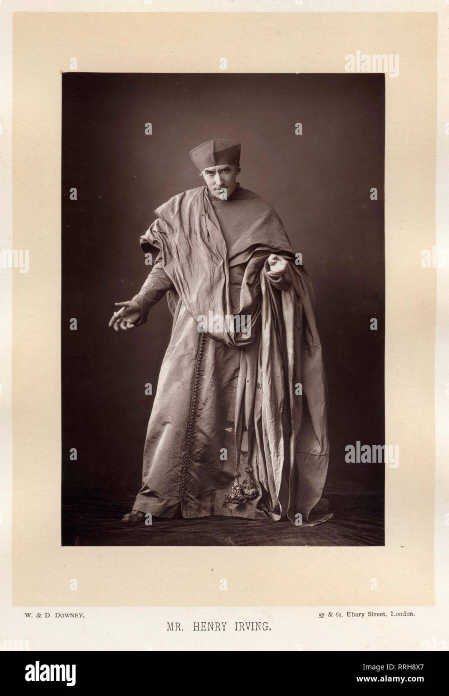 Mr Henry Irving as Cardinal Wolsey in 'Henry VIII', 1892, W & D Downey Stock Photo