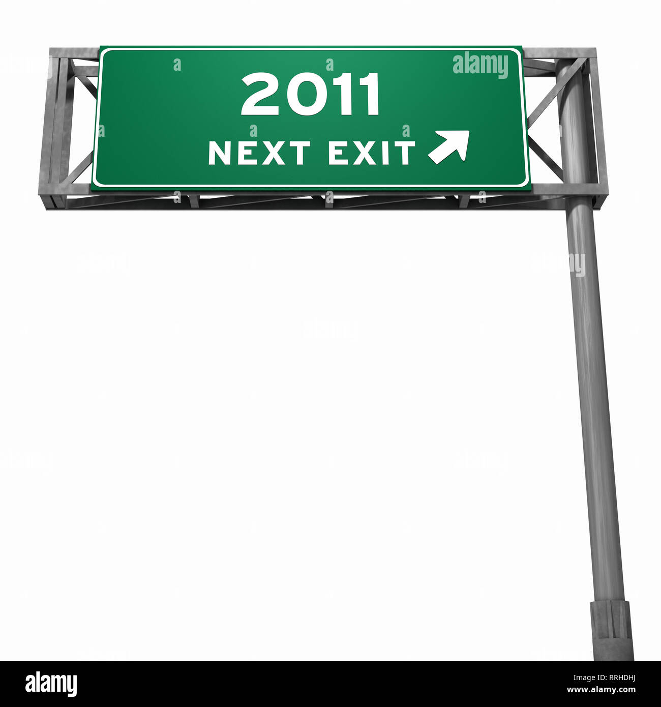 Super high resolution 3D render of freeway sign, next exit... 2011