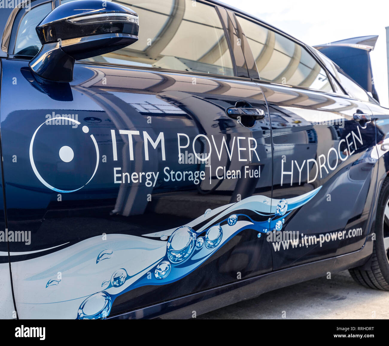 ITM Power: Hydrogen Car with reflections Stock Photo