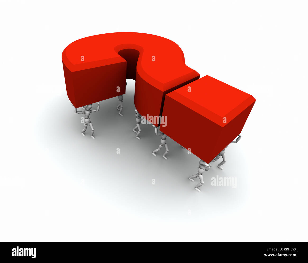 Super high resolution raytraced GI render of 3D mannequins carrying a