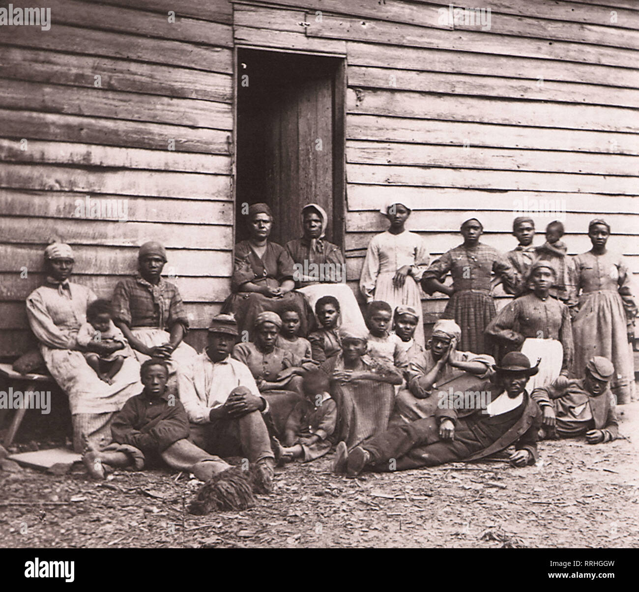 Group of plantation slaves. Stock Photo