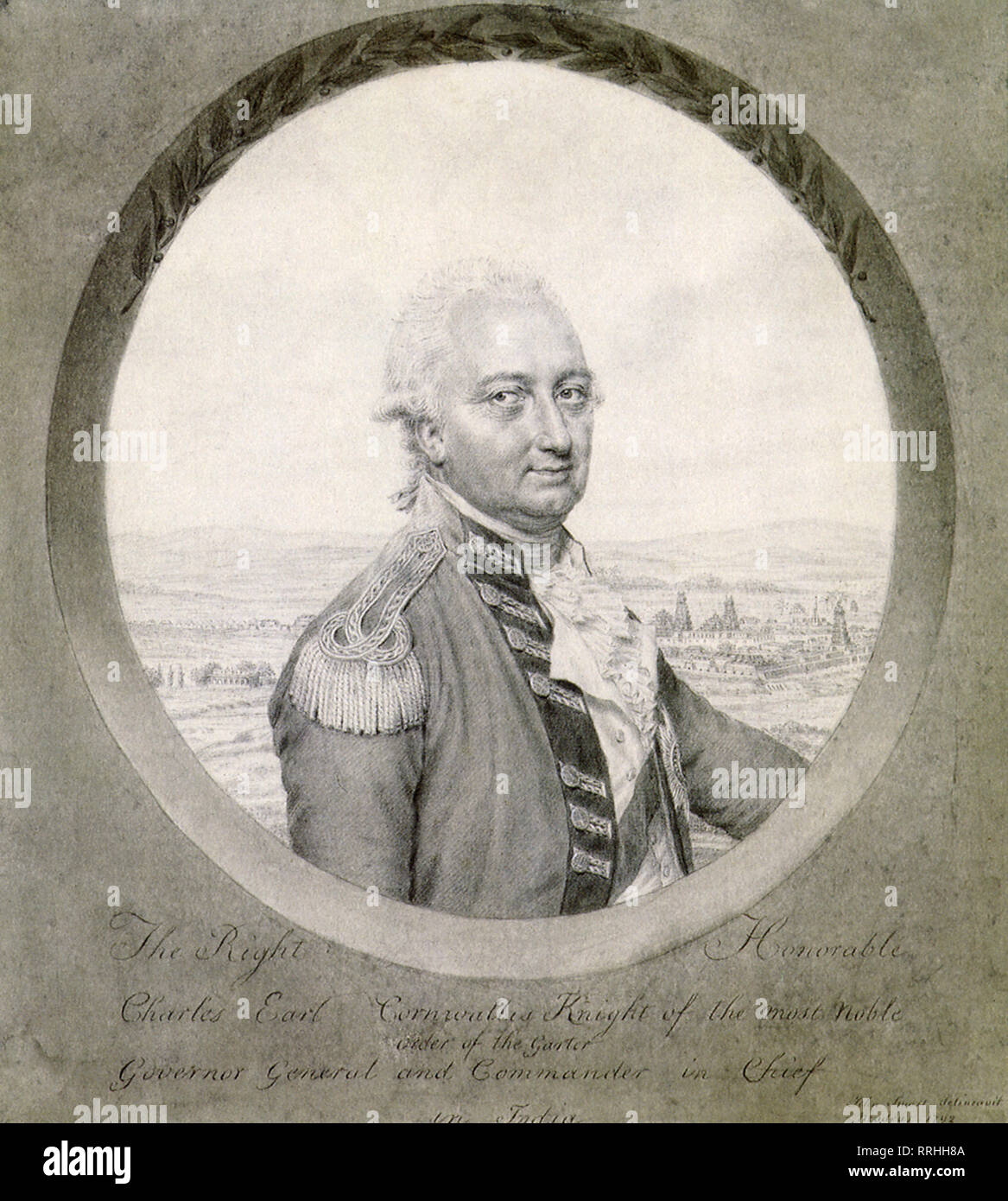 Charles Cornwallis, 1st Marquess Cornwallis 1792. Stock Photo