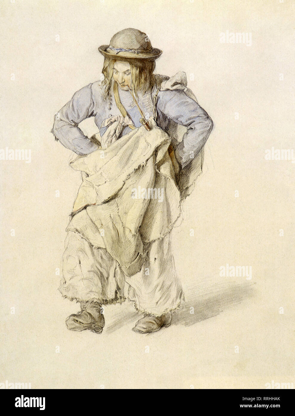 Young Dancing Farmer. Stock Photo