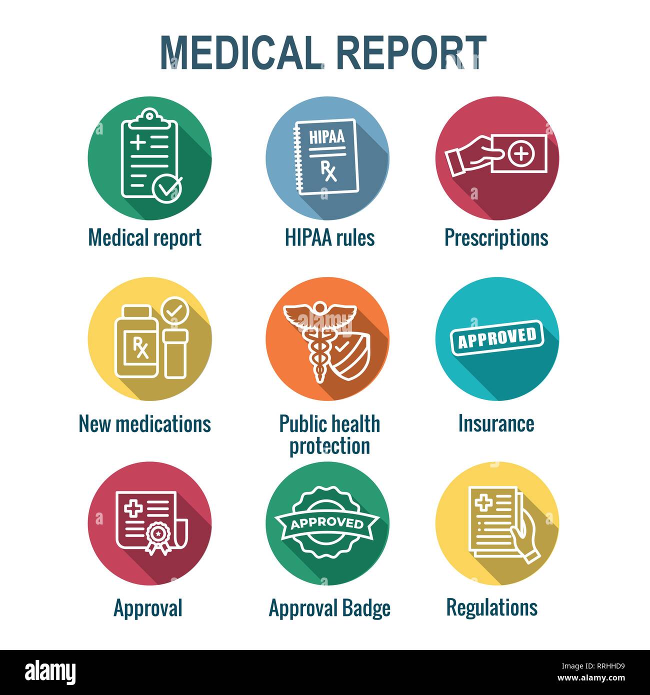 Medical Report Outline Line Flat Vector Icon Mobile Application Or