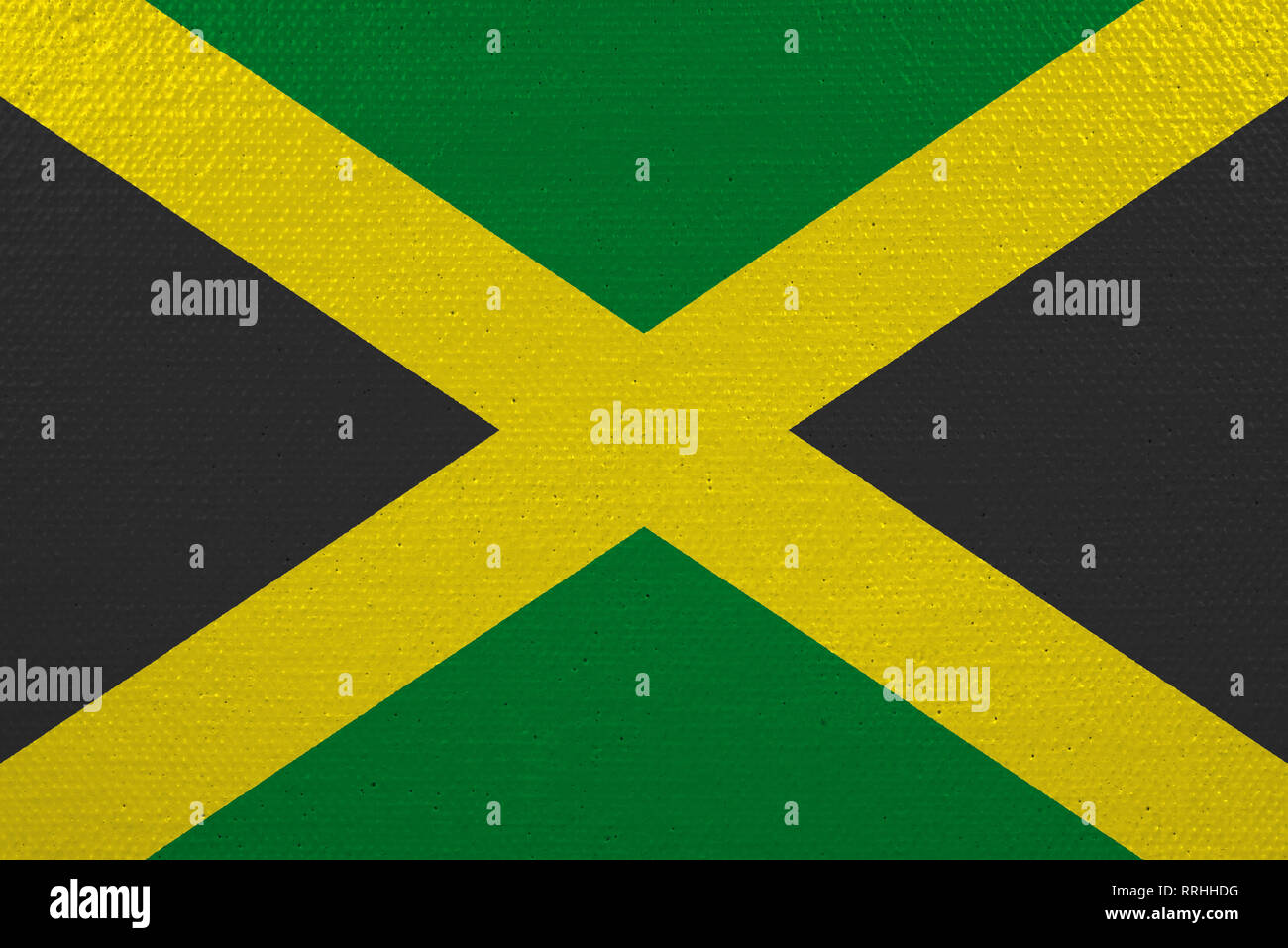 Jamaica flag on canvas. Patriotic background. National flag of Jamaica Stock Photo