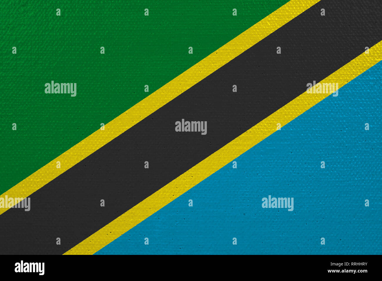 Tanzania flag on canvas Stock Photo