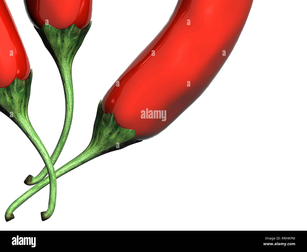 3d render red chilli pepper Stock Photo