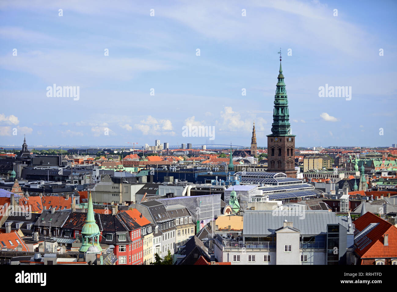 View of Copenhagen from observatory on top of Rundetaarn, or the round