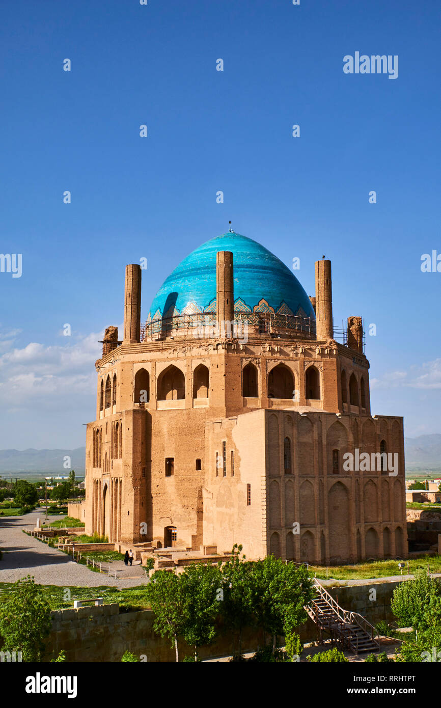 Oljeitu Mausoleum, the Mongolian Sultan of Ilkhanid Mongol era, Soltaniyeh, Zanjan Province, Iran, Middle East Stock Photo