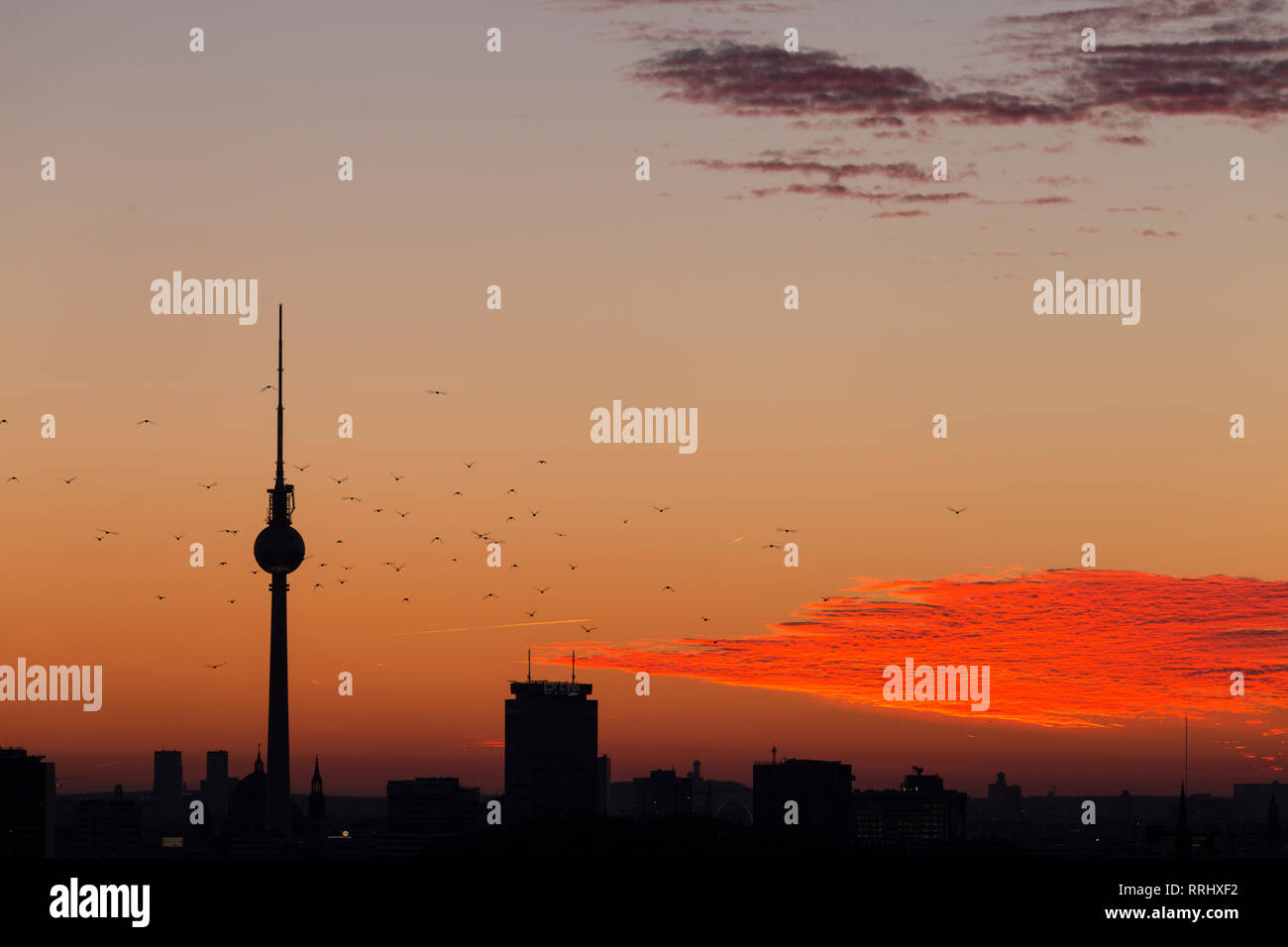 beautyful sunset in Berlin Stock Photo