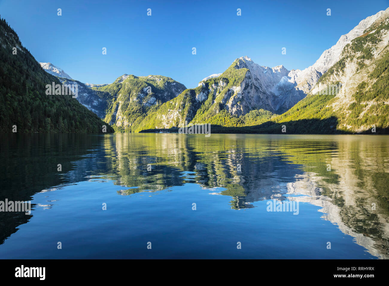 Lake Koenigssee, Watzmann Mountain, Berchtesgadener Land, Berchtesgaden ...