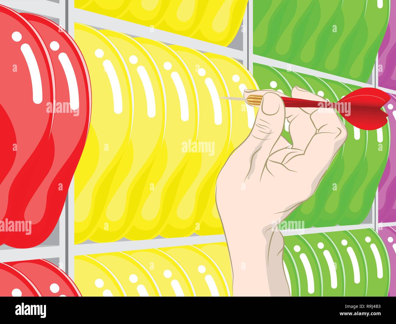 balloon dart game Stock Vector