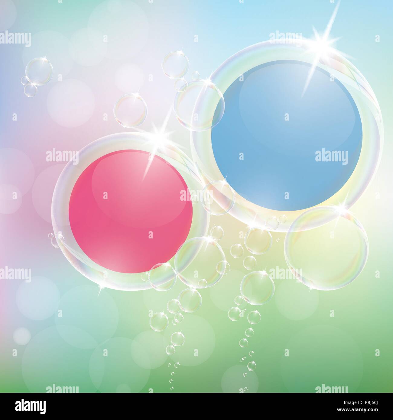 Realistic soap bubbles with rainbow reflection set isolated eps10 ...
