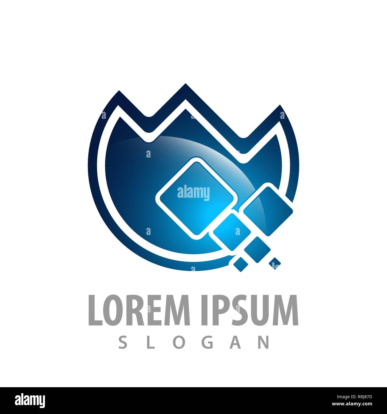 Circle digital logo concept design. Symbol graphic template element ...