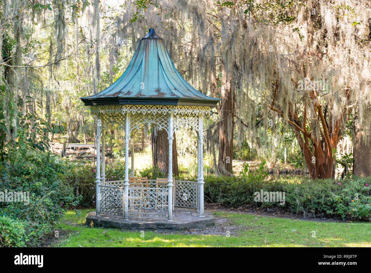 Outdoor Garden Gazebo in South Carolina Stock Photo