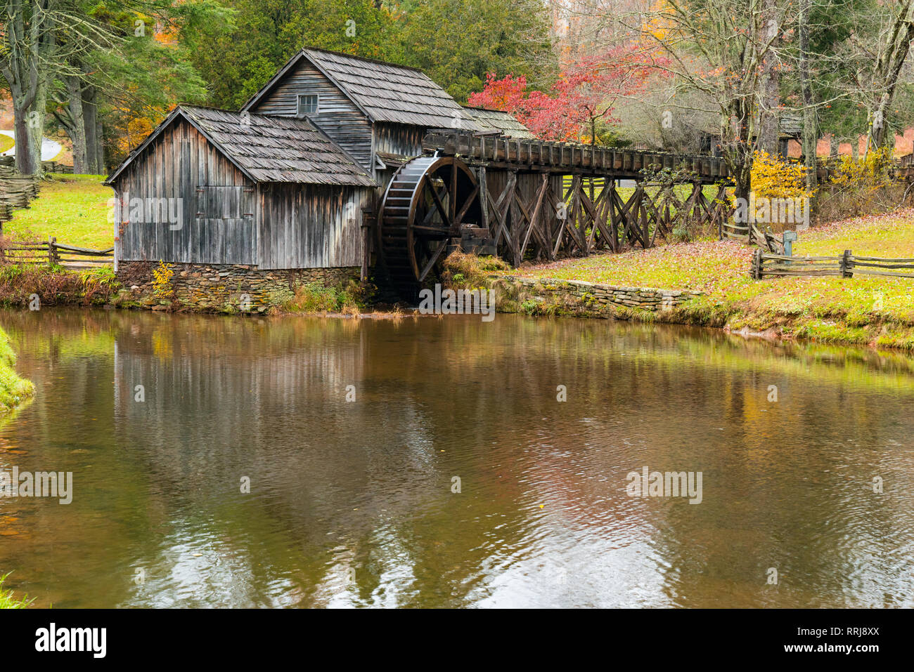 Historic Mabry Mill along the Blue Ridge Parkway in southern Virginia Stock Photo