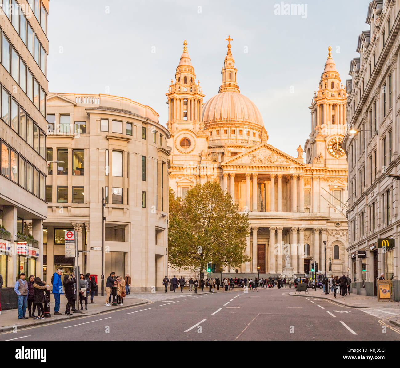 St. Paul's Cathedral, in afternoon sunlight, in the City of London, London, England, United