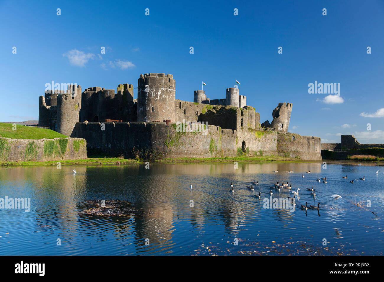 Caerphilly Castle, Cardiff, Wales, United Kingdom, Europe Stock Photo