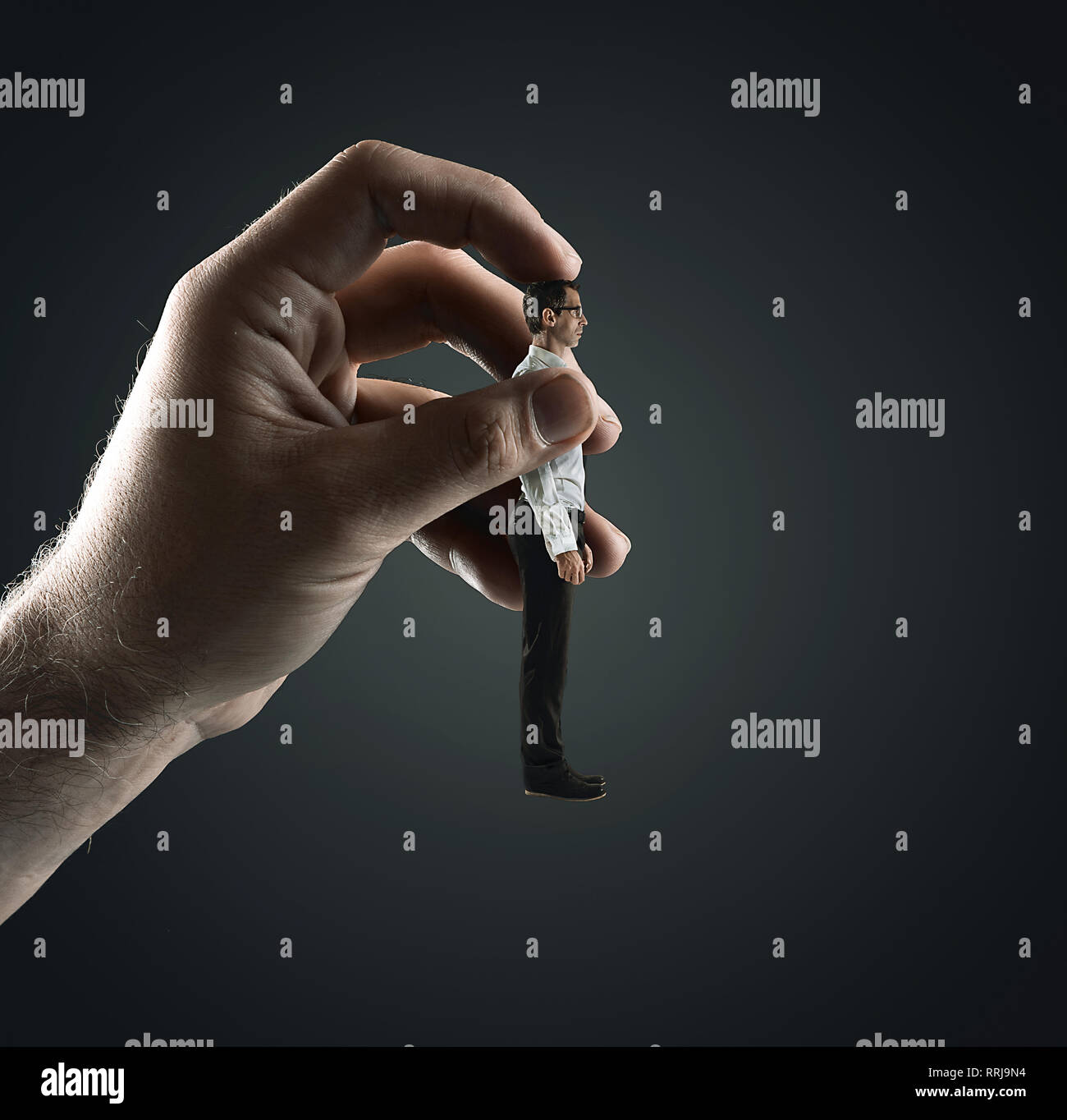 Coneptual portrait of a emplyee marionette - work symbol Stock Photo