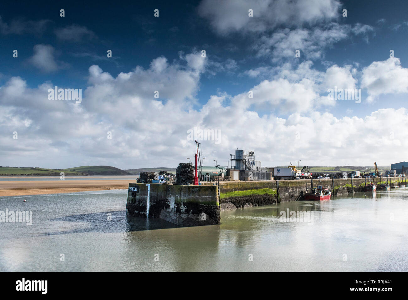 The South Arm Quay pier at the entrance to Padstow Harbour on the North
