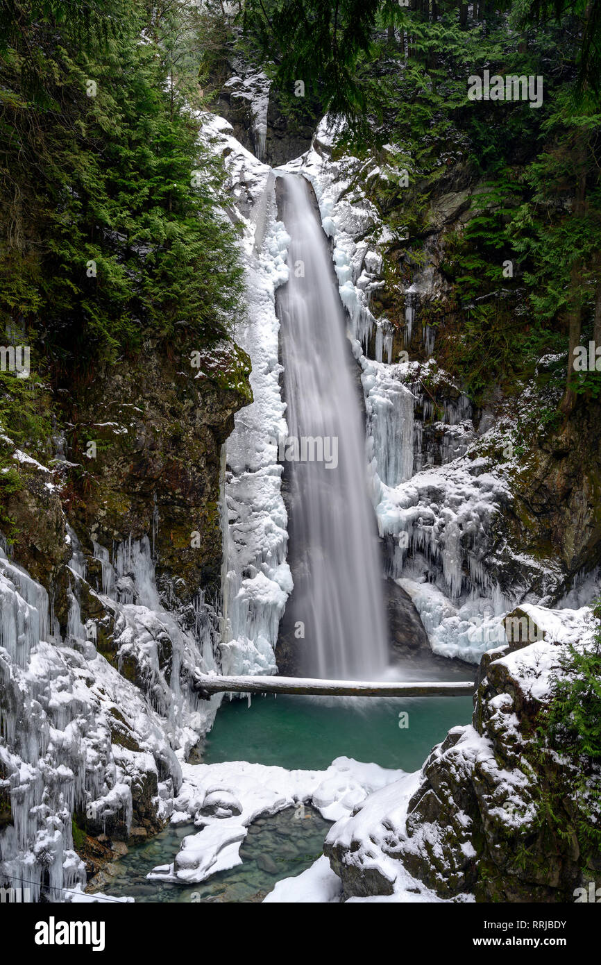 Winter Scenery Of Cascade Falls, In Cascade Falls Regional Park 