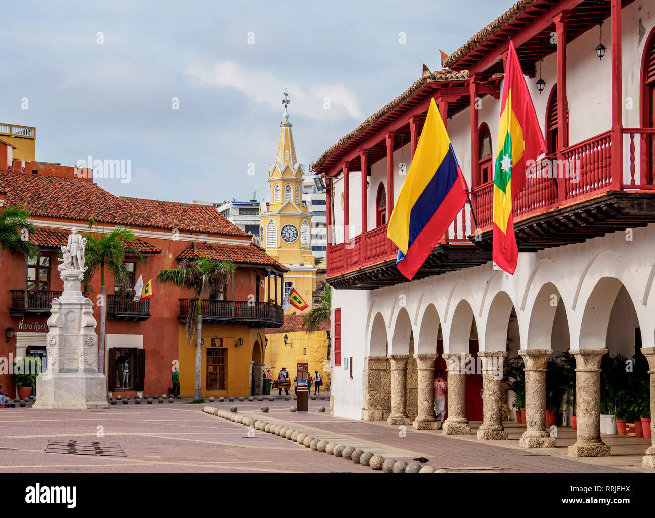 Town Hall, Plaza de la Aduana, Old Town, Cartagena, Bolivar Department