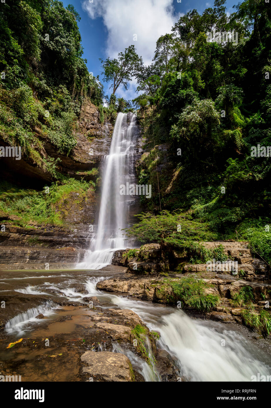 Juan Curi Waterfall near San Gil, Santander Department, Colombia, South America Stock Photo