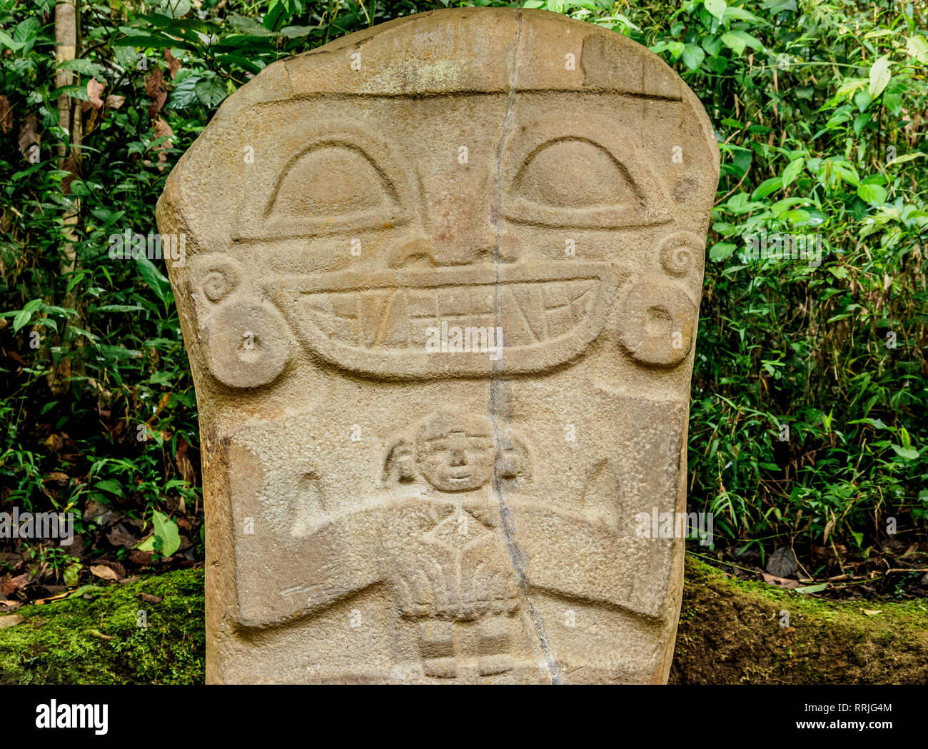 Pre-Columbian sculpture, San Agustin Archaeological Park, UNESCO World Heritage Site, Huila Department, Colombia, South America Stock Photo