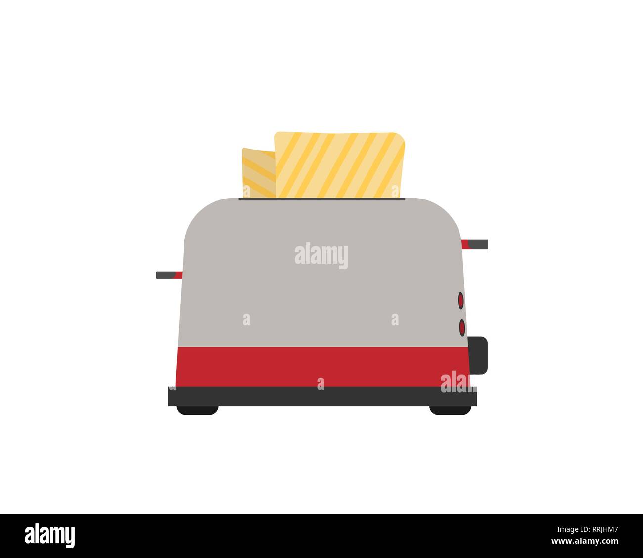 Toaster. Front view. Fry bread. Vector illustration. Stock Vector