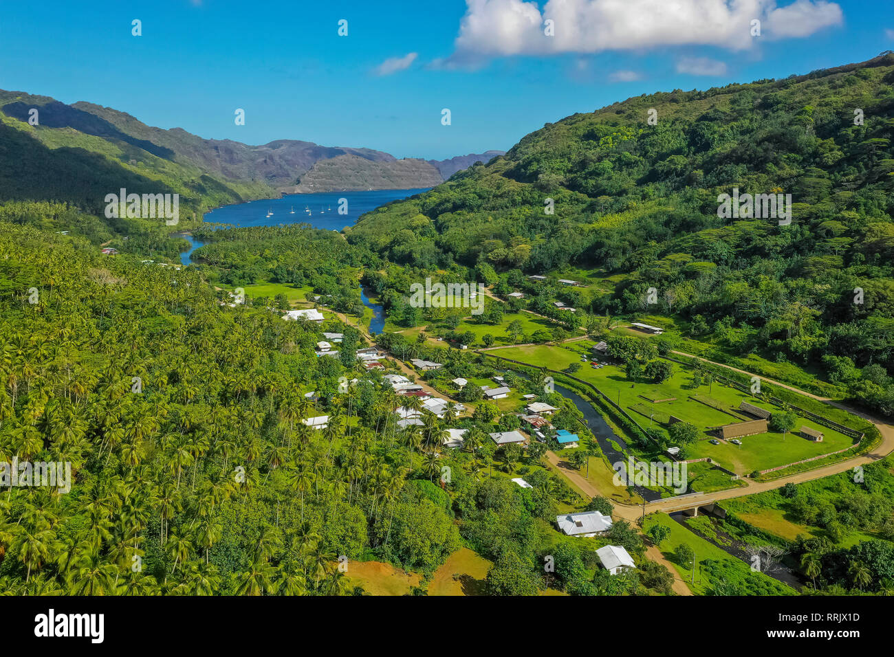 Taipivai Valley, Nuku Hiva, Marquesas; French Polynesia; South Pacific Stock Photo