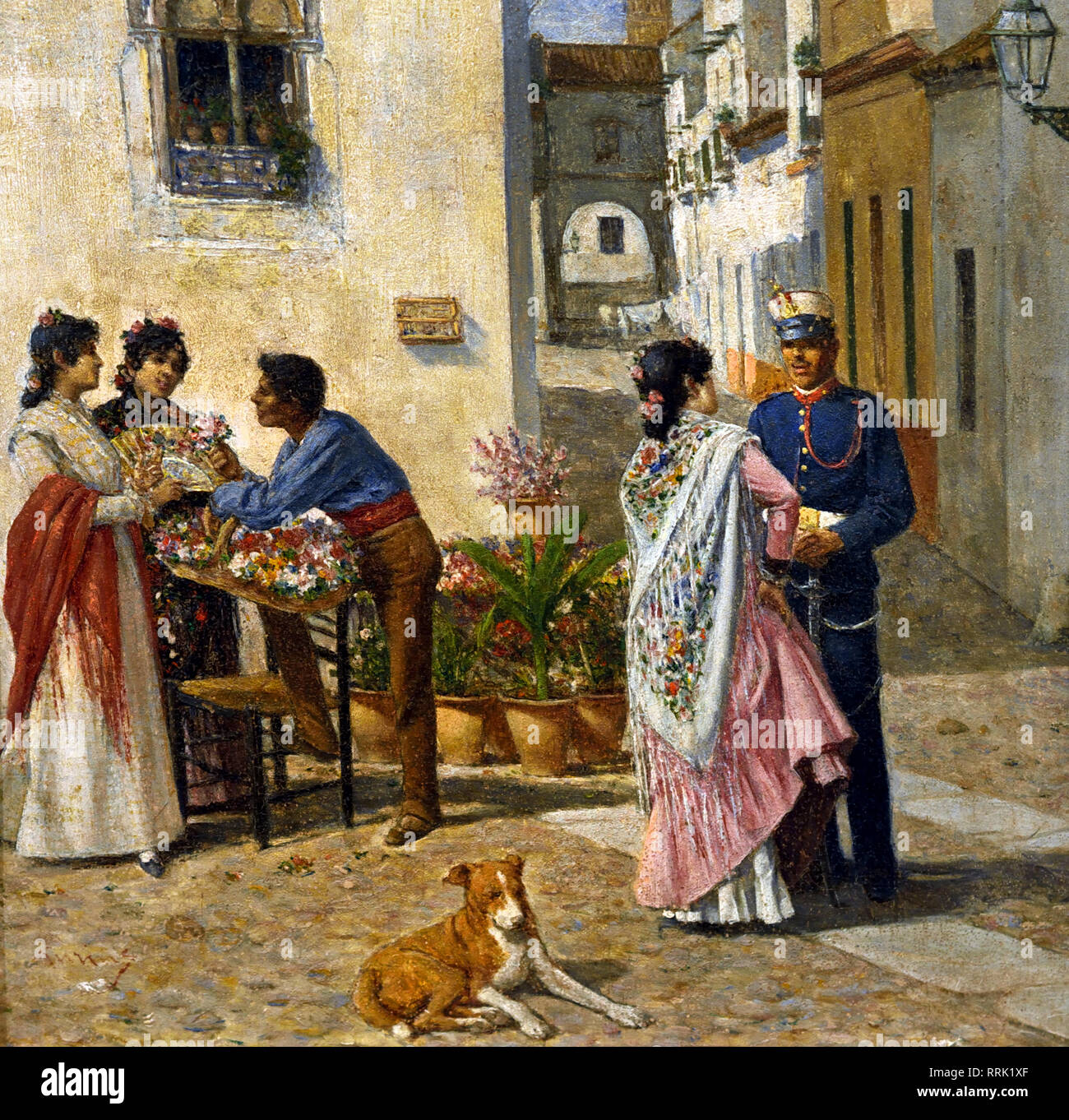 At the Market by Joaquín Turina y Areal 1847 - 1907 Andalusia Spanish Spain Stock Photo